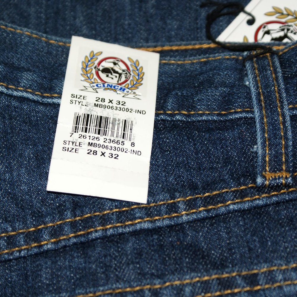 28x32 Cinch Black Label Dark Rinsed Relaxed Jeans - Picture 2 of 7